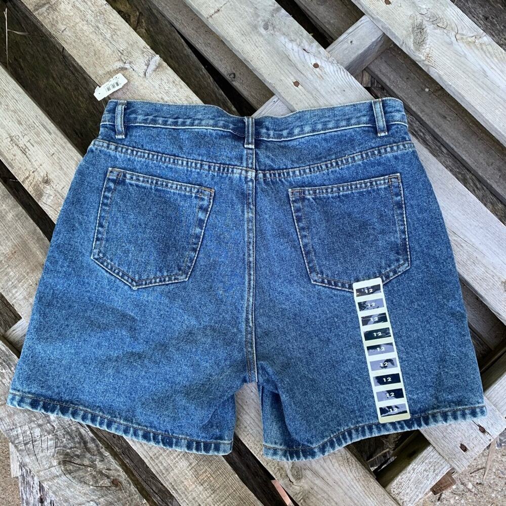 Vintage 90s high waist wedgie mom jean shorts PB Basics Size 12 NWT - Picture 4 of 6
